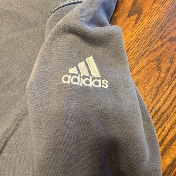 adidas Men's 2XL Gray Logo Crew Neck Pullover Sweater Long Sleeve - Picture 4 of 11